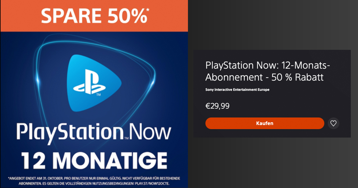 Zockerpuls - 1 Jahr PlayStation Now für kurze Zeit zum Schnäppchenpreis