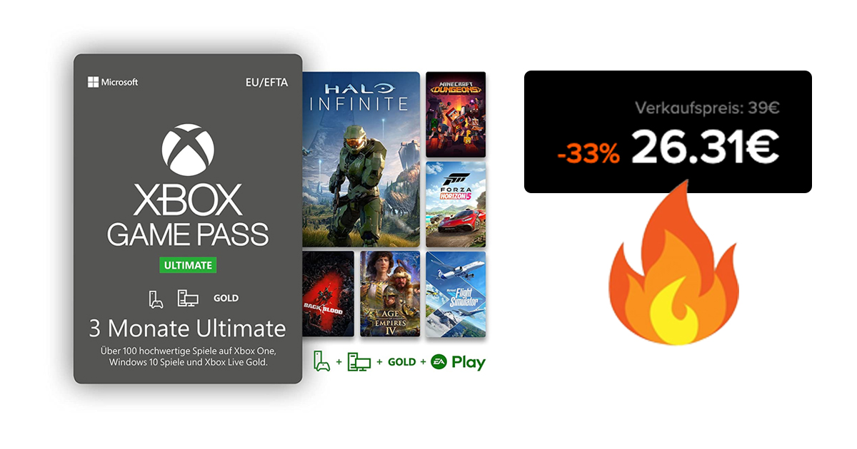 Zockerpuls - 3 Monate Xbox Game Pass Ultimate 33% billiger