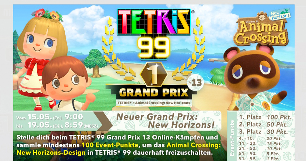 Zockerpuls - Animal Crossing und Tetris Crossover-Event auf Nintendo Switch