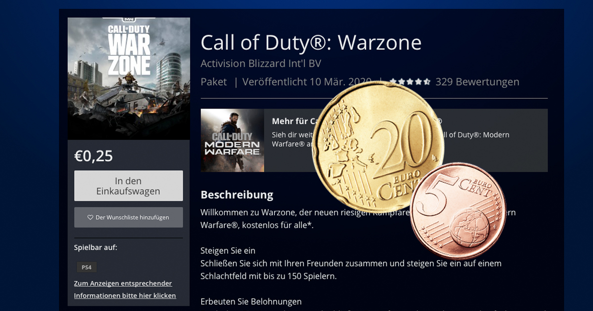 Zockerpuls - Darum kostet Call of Duty- Warzone trotz Free2Play 25 Cent