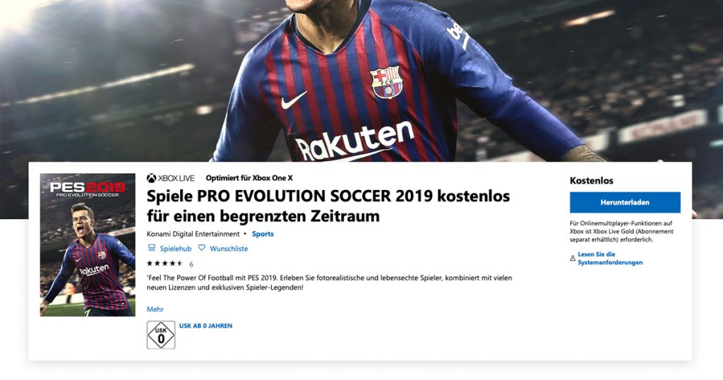 Zockerpuls - PES 2019 und PUBG sind derzeit gratis für Xbox One - PES Screenshot
