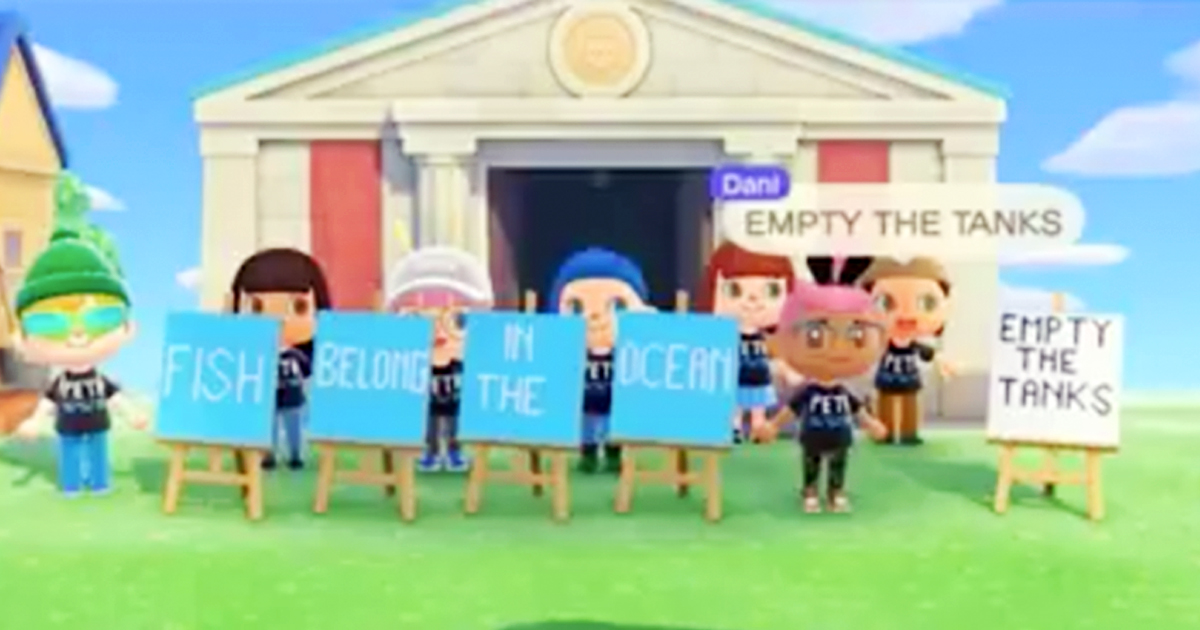 Zockerpuls - PETA demonstriert gegen Fischfang in Animal Crossing