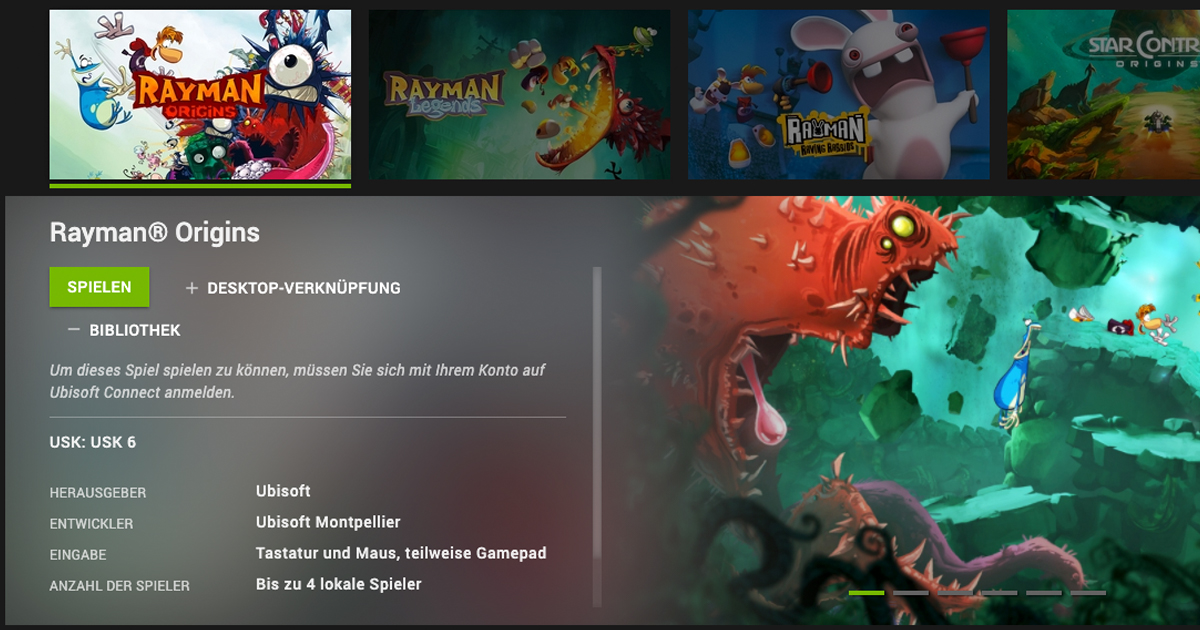 Zockerpuls - Rayman Origins gratis sichern und in der Cloud zocken - GeForce Now Screenshot
