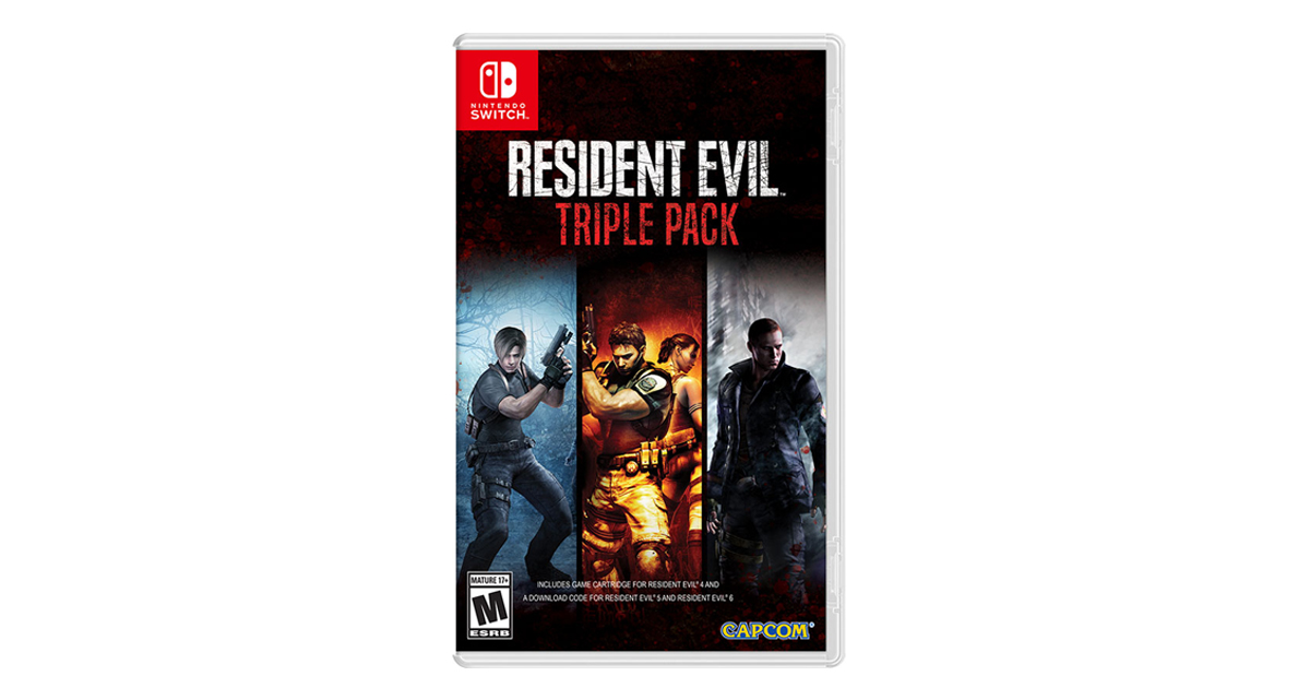 Zockerpuls - Resident Evil Triple Pack mit Teil 4,5 und 6 für Nintendo Switch-Packung
