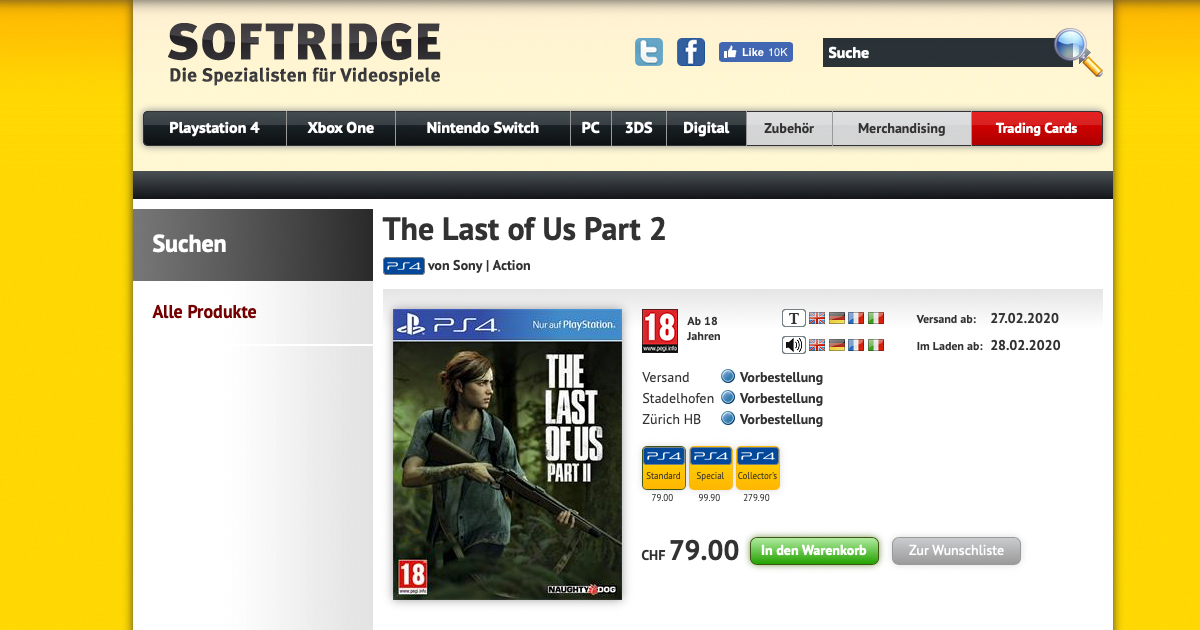 Zockerpuls - The Last of Us 2- Schweizer Shop leakt Release-Termin